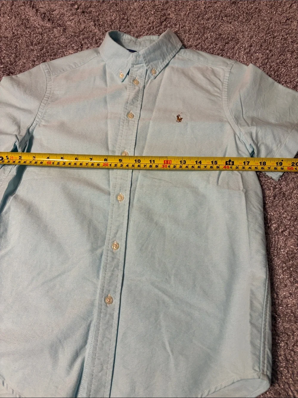 Ralph Lauren Pale Blue Short-Sleeve Button-Down Shirt